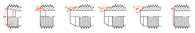 sealing surface angles, fitting identification, gauge, profile projector, angle sealing surfaces